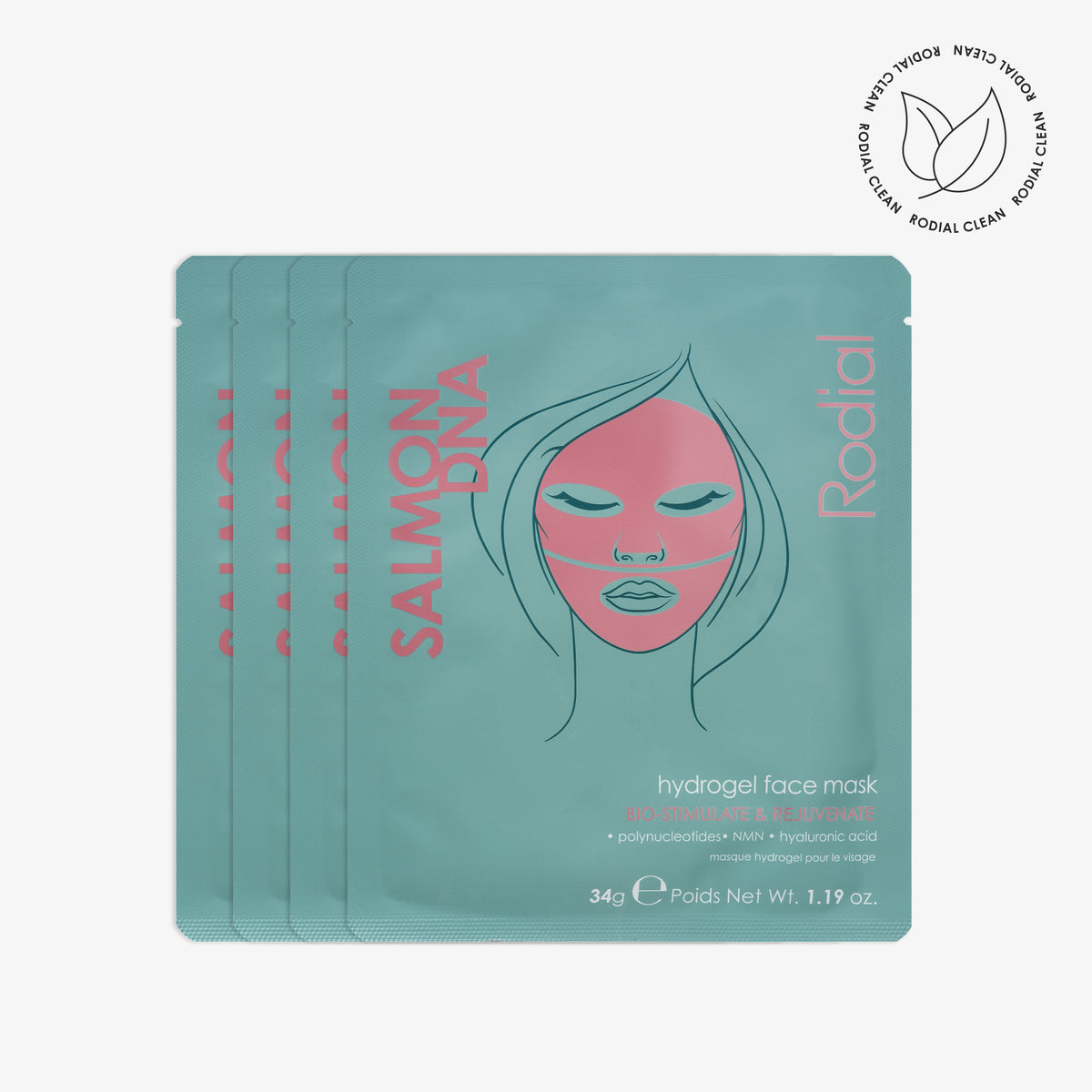 Rodial Salmon DNA Hydrogel Face Mask - Pack of 4